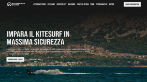 screenshot della schermata principale del sito web Watersports Center